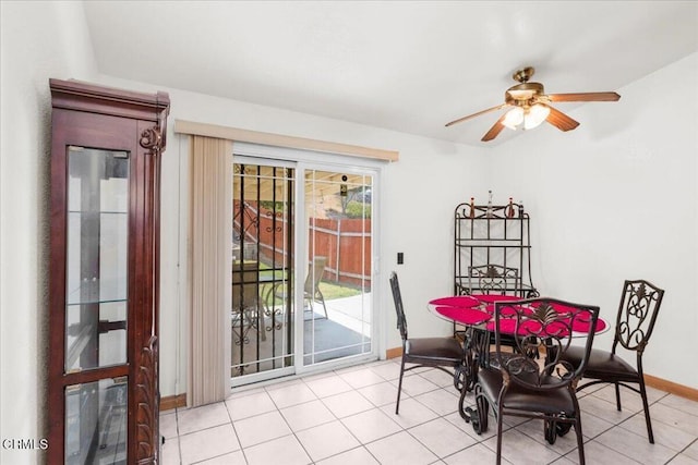 849 Plaza Cuernavaca Way, San Diego, CA 92114 - dining area with a ceiling fan and tile patterned floors