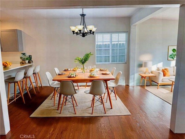 23308 Friar St, Woodland Hills, CA 91367 - dining room with wood finished floors and a chandelier
