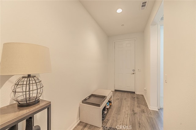 6118 W W Ave J9, Lancaster, CA 93536 - hallway with wood finished floors, baseboards, and recessed lighting