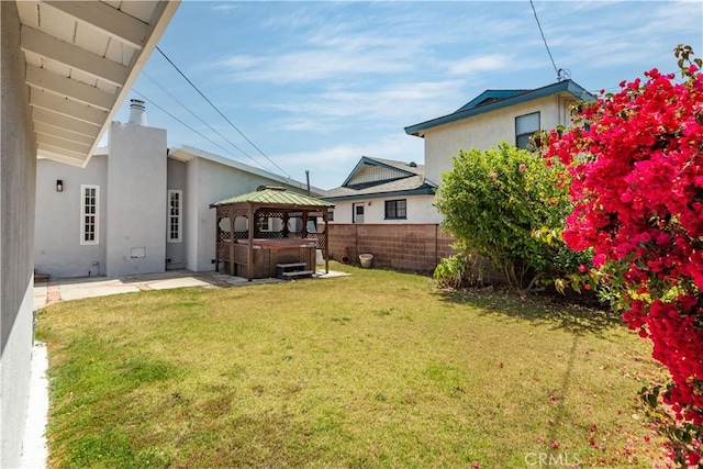 4519 Darien St, Torrance, CA 90503 - fenced backyard with a hot tub, a gazebo, and a patio
