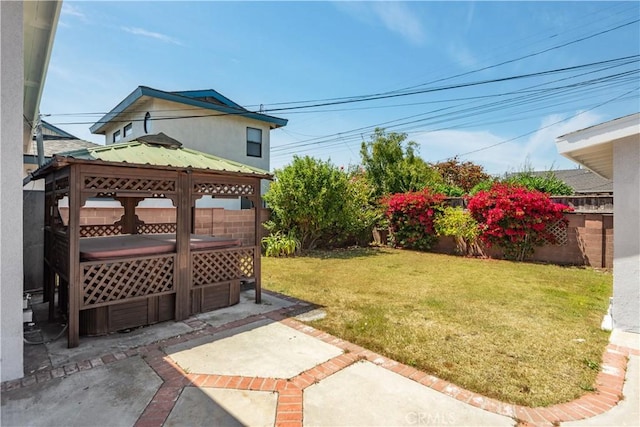 4519 Darien St, Torrance, CA 90503 - fenced backyard featuring a gazebo, a hot tub, and a patio