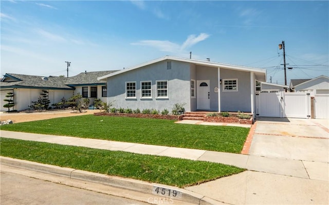 4519 Darien St, Torrance, CA 90503 - ranch-style home with a gate, stucco siding, and driveway