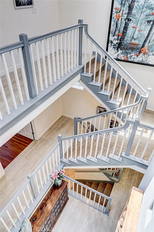 417 23rd St, Manhattan Beach, CA 90266 - staircase with wood finished floors