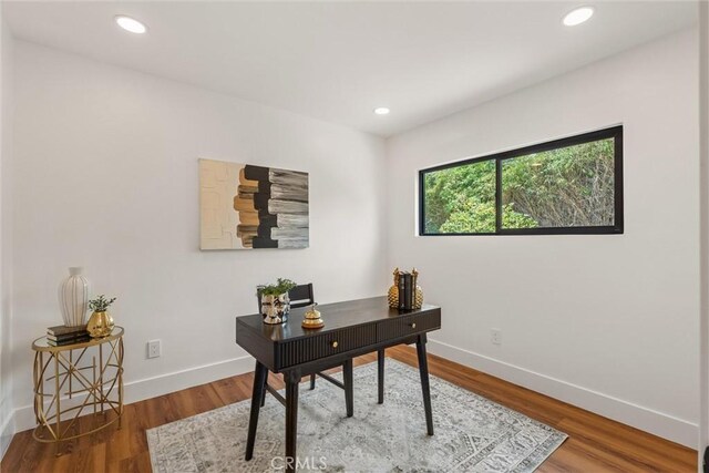 1792 Crestmont Pl, Costa Mesa, CA 92627 - office area featuring recessed lighting, baseboards, and wood finished floors