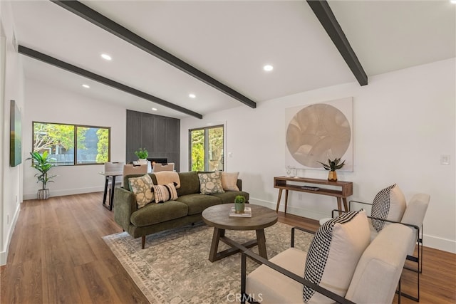1792 Crestmont Pl, Costa Mesa, CA 92627 - living room featuring baseboards, recessed lighting, wood finished floors, and plenty of natural light