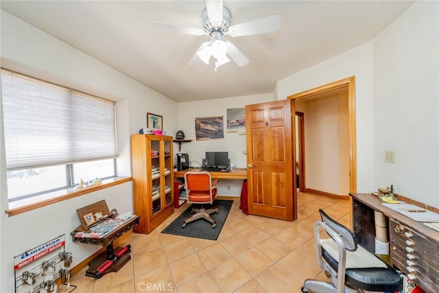 5131 Cygnet Rd A-B, Unit A-B Phelan, CA 92371 - office with light tile patterned flooring and a ceiling fan