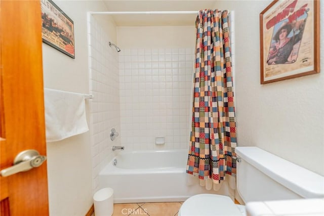 5131 Cygnet Rd A-B, Unit A-B Phelan, CA 92371 - bathroom with toilet, shower / bath combo, and tile patterned flooring