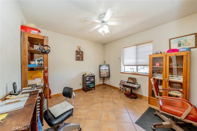5131 Cygnet Rd A-B, Unit A-B Phelan, CA 92371 - office space featuring light tile patterned floors, a ceiling fan, and baseboards