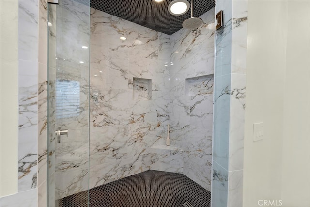 30927 Steeplechase Dr, San Juan Capistrano, CA 92675 - bathroom featuring a marble finish shower