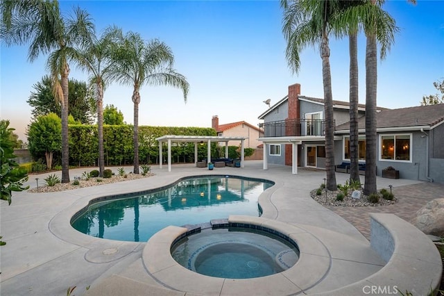 2244 N 1st Ave, Upland, CA 91784 - view of pool featuring a pergola, a patio, and a pool with connected hot tub