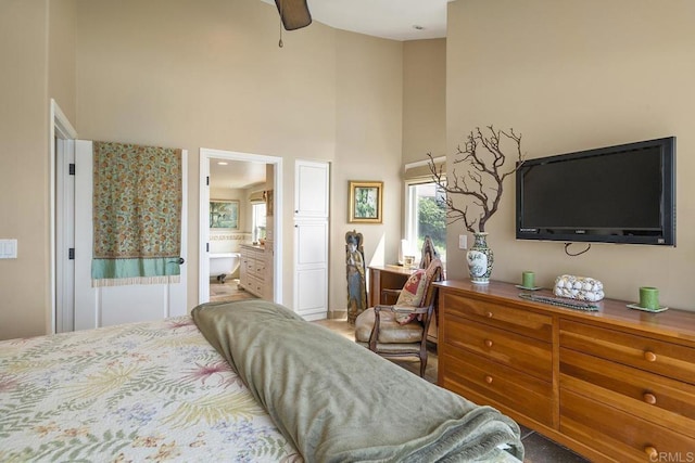 1744 Tattenham Rd, Encinitas, CA 92024 - bedroom featuring a towering ceiling and ensuite bathroom