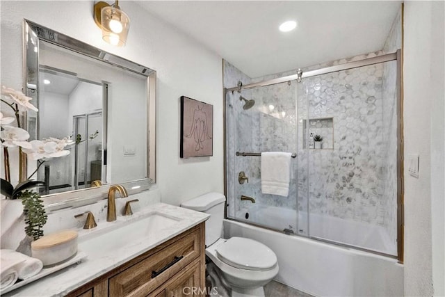 921 Dahlia Ave, Costa Mesa, CA 92626 - full bath with vanity, toilet, and shower / bath combination with glass door