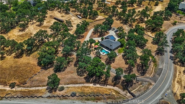 14690 Paynes Creek Rd, Red Bluff, CA 96080 - aerial overview of property's location featuring a pool