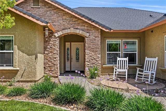 14690 Paynes Creek Rd, Red Bluff, CA 96080 - entrance to property featuring stucco siding and stone siding