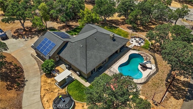 14690 Paynes Creek Rd, Red Bluff, CA 96080 - view from above of property with a pool