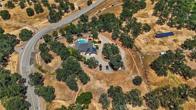 14690 Paynes Creek Rd, Red Bluff, CA 96080 - aerial view of property and surrounding area featuring a pool area and rural landscape