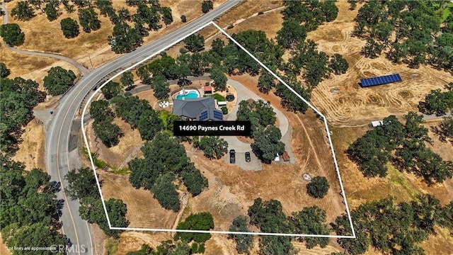 14690 Paynes Creek Rd, Red Bluff, CA 96080 - map of property location with property parcel outlined