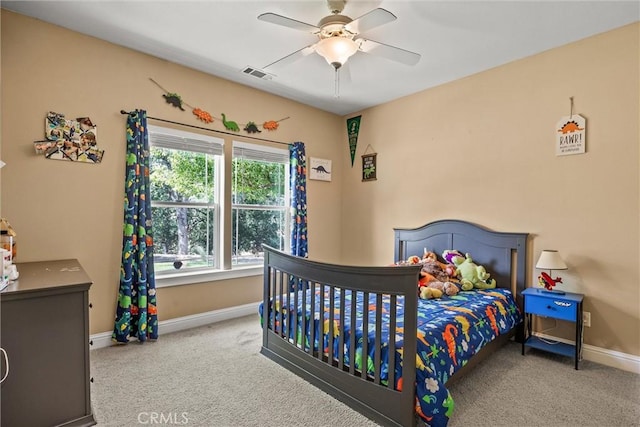 14690 Paynes Creek Rd, Red Bluff, CA 96080 - bedroom with carpet, baseboards, and ceiling fan
