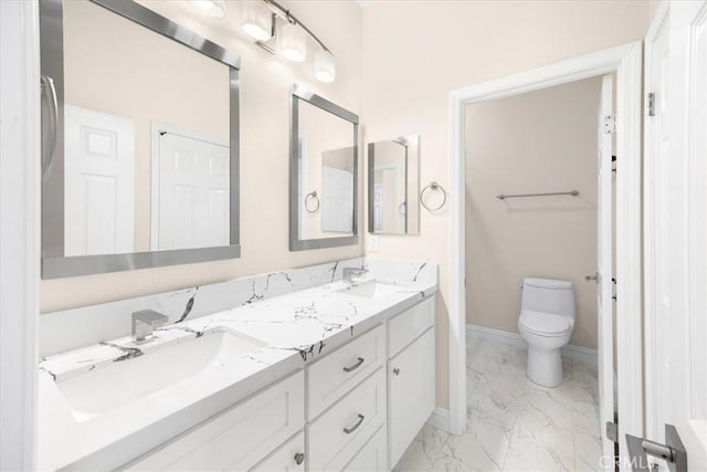 5420 Kodiak Mountain Dr, Yorba Linda, CA 92887 - bathroom featuring marble finish floors and double vanity