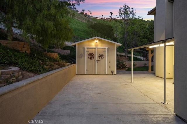 5420 Kodiak Mountain Dr, Yorba Linda, CA 92887 - view of patio with a storage unit
