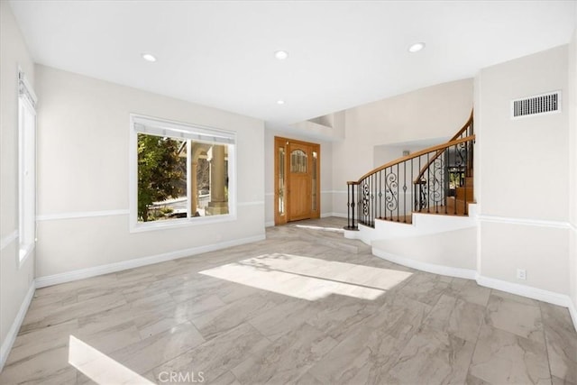 5420 Kodiak Mountain Dr, Yorba Linda, CA 92887 - entrance foyer featuring marble finish floors, stairs, and recessed lighting