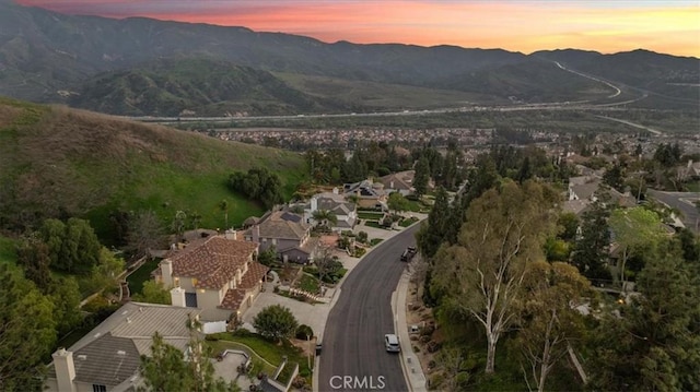 5420 Kodiak Mountain Dr, Yorba Linda, CA 92887 - aerial view of property's location with a mountain backdrop and nearby suburban area