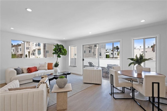 1524 Franklin St Unit C, Santa Monica, CA 90404 - living area featuring light wood-type flooring, baseboards, and recessed lighting