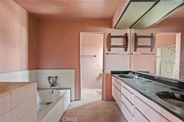 1945 Cumberland Dr, West Covina, CA 91792 - full bath with a garden tub, double vanity, and a shower stall