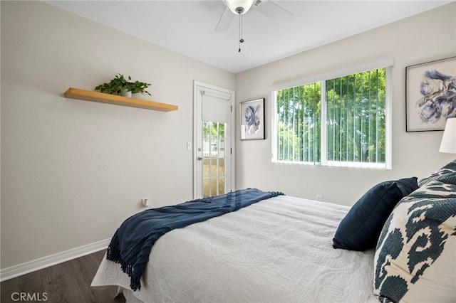 28241 Sorrento Unit 124, Laguna Niguel, CA 92677 - bedroom featuring wood finished floors, baseboards, and a ceiling fan