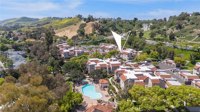 28241 Sorrento Unit 124, Laguna Niguel, CA 92677 - aerial view of property and surrounding area with a pool and nearby suburban area