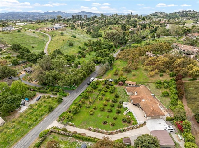 735 Del Valle Dr, Fallbrook, CA 92028 - aerial view of property and surrounding area with a mountainous background