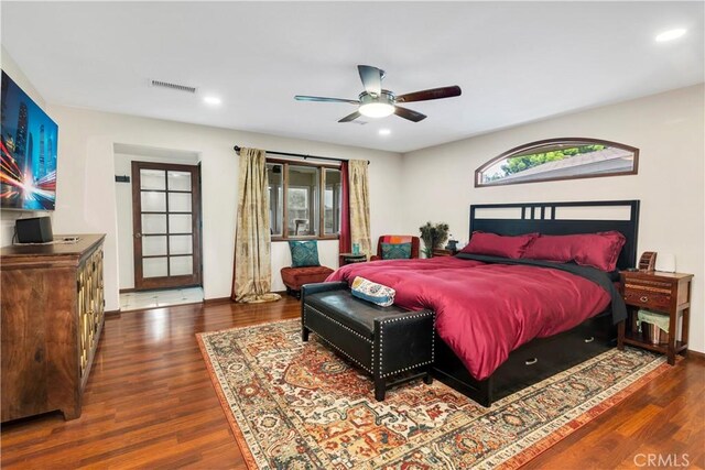 735 Del Valle Dr, Fallbrook, CA 92028 - bedroom featuring wood finished floors, recessed lighting, ceiling fan, and baseboards