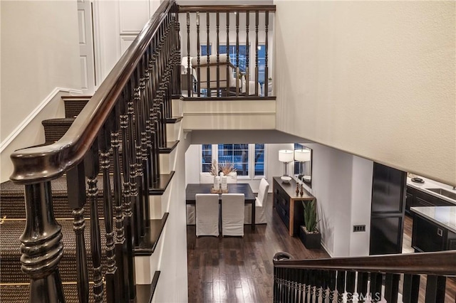 14 Saint Pierre, Newport Coast, CA 92657 - stairway featuring hardwood / wood-style floors