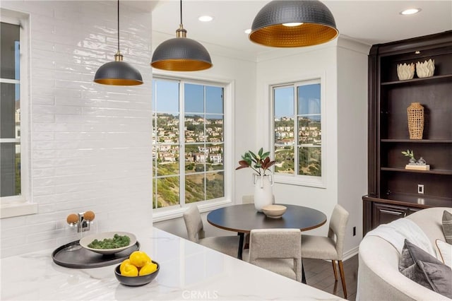 14 Saint Pierre, Newport Coast, CA 92657 - dining room featuring recessed lighting, wood finished floors, and baseboards
