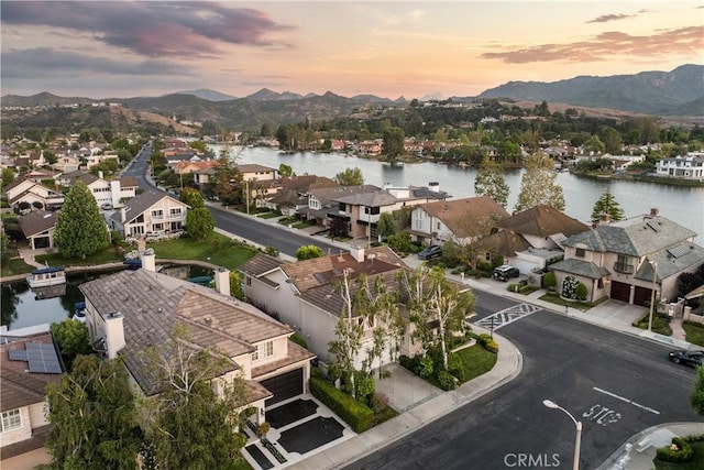 2567 Oakshore, Westlake Village, CA 91361 - aerial view at dusk of a water and mountain view and a residential view