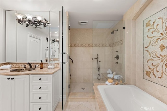 2567 Oakshore, Westlake Village, CA 91361 - full bath featuring a tile shower, a bath, and vanity