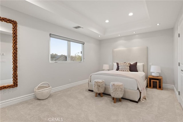 2567 Oakshore, Westlake Village, CA 91361 - carpeted bedroom featuring recessed lighting, baseboards, and a tray ceiling