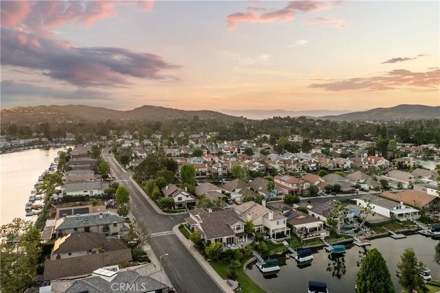 2567 Oakshore, Westlake Village, CA 91361 - aerial view of property and surrounding area with nearby suburban area and a water and mountain view