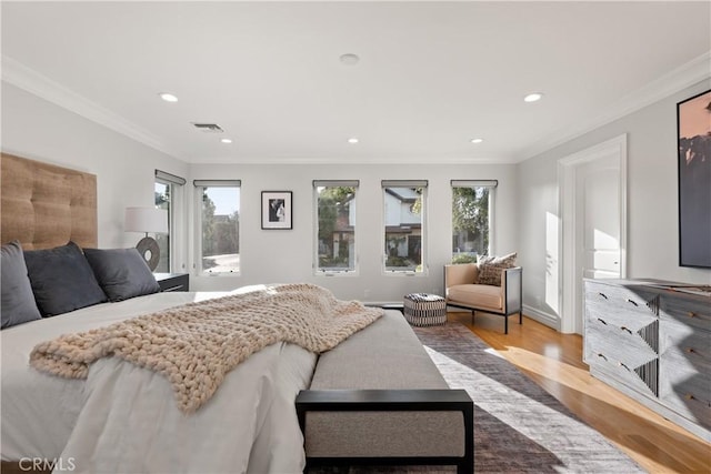 2567 Oakshore, Westlake Village, CA 91361 - bedroom featuring wood finished floors, recessed lighting, and ornamental molding