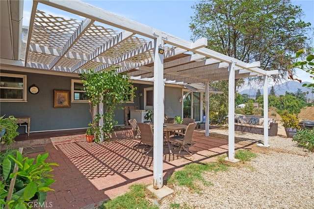 31189 Alta Vista Dr, Redlands, CA 92373 - view of patio with a pergola and outdoor dining area