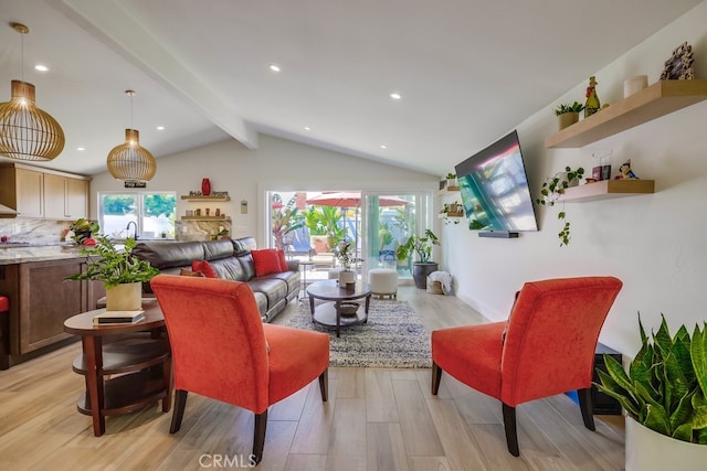 9171 Heatherton Cir, Huntington Beach, CA 92646 - living area featuring plenty of natural light, light wood-style flooring, and recessed lighting