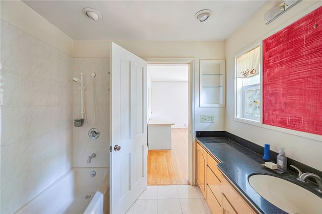 520 Linda Vista Ave, Pasadena, CA 91105 - full bath featuring vanity, washtub / shower combination, and tile patterned floors