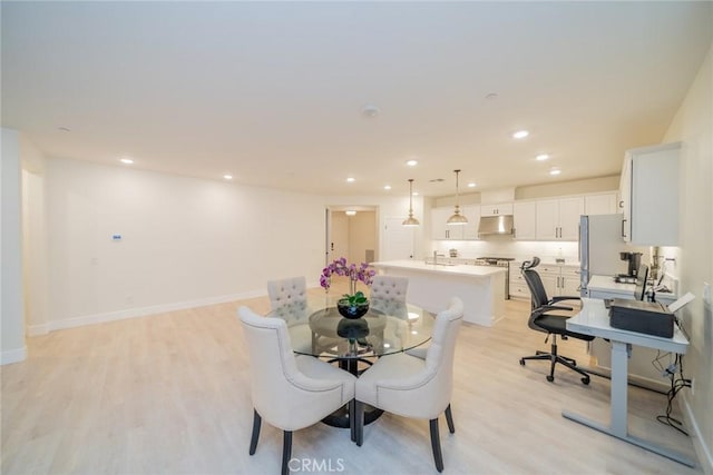 1521 Summerfield Way, Beaumont, CA 92223 - dining space with light wood-style floors and recessed lighting
