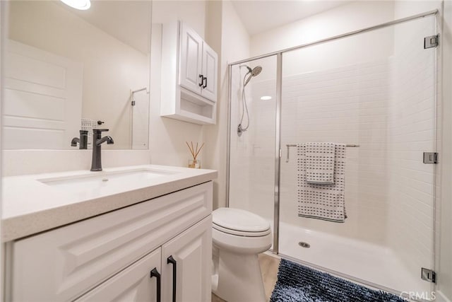 1521 Summerfield Way, Beaumont, CA 92223 - bathroom featuring vanity, a shower stall, and toilet