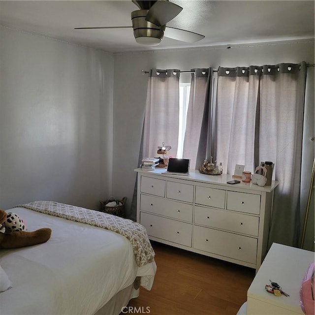 14173 Claretta St, Arleta, CA 91331 - bedroom featuring dark wood-style floors and a ceiling fan