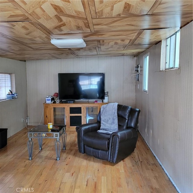 14173 Claretta St, Arleta, CA 91331 - living area with wood-type flooring and wood walls