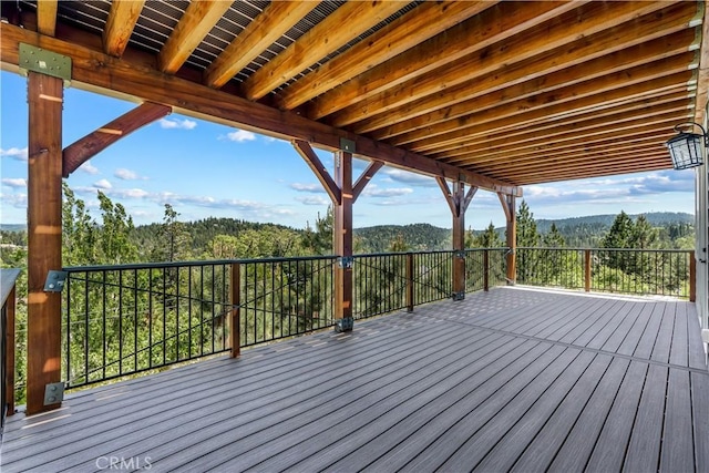 851 Madera Ln, Lake Arrowhead, CA 92352 - deck featuring a wooded view