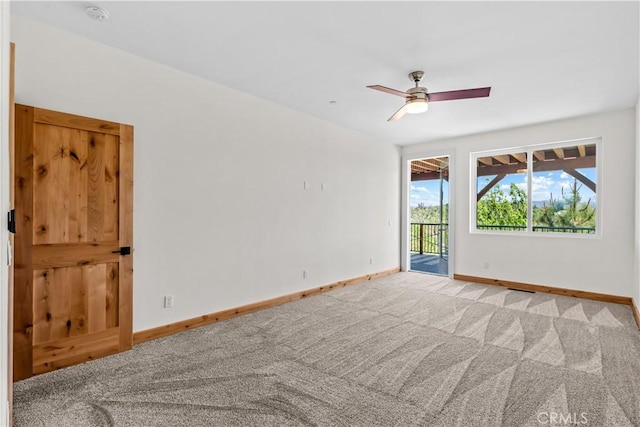 851 Madera Ln, Lake Arrowhead, CA 92352 - spare room with light colored carpet, baseboards, a smoke detector, and a ceiling fan