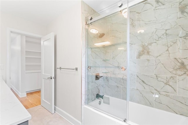 18311 Chase St, Northridge, CA 91325 - full bath with shower / bath combination with glass door, vanity, and baseboards