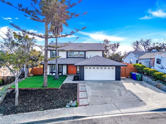2858 Lehigh Ct, Oceanside, CA 92056 - traditional-style home featuring concrete driveway, an attached garage, and roof with shingles